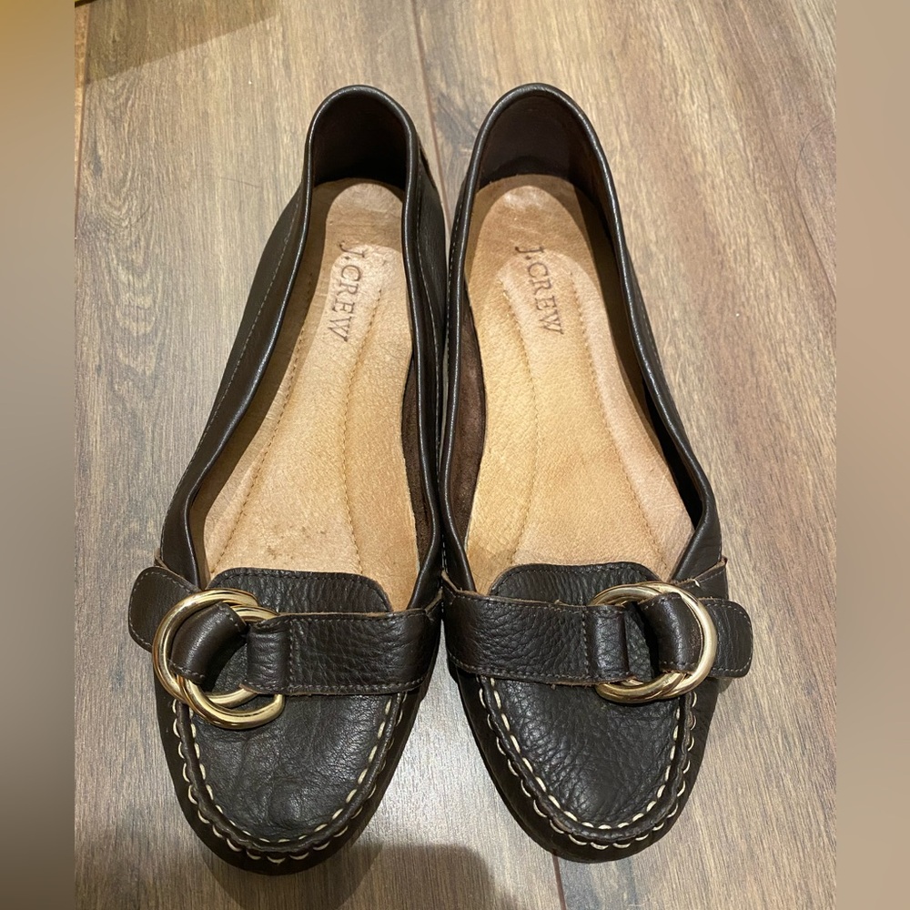 Chocolate brown J. Crew driving mocassins/loafers